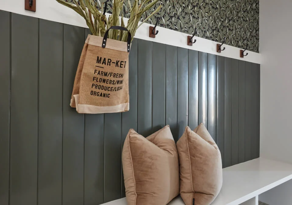 Bench with cushions